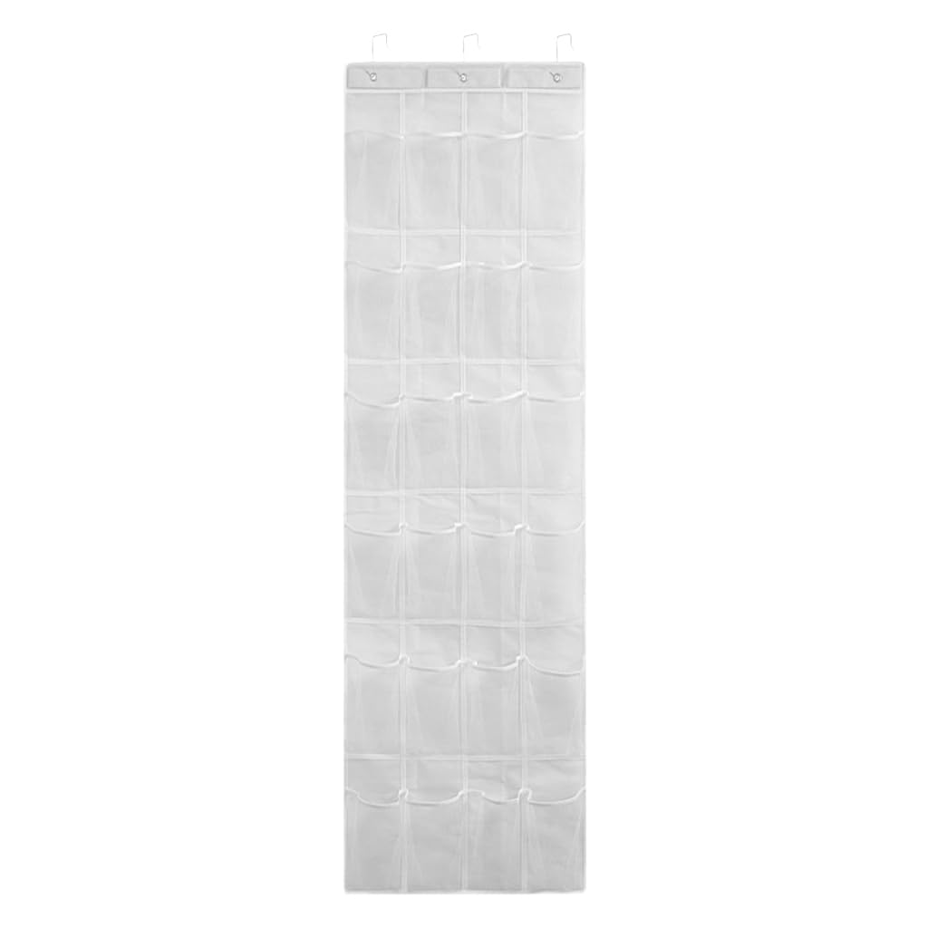 HASTHIP Shoe Organiser Shoe Hanger for Wall Door Shoe Storage Bag with 24 Pocket Foldable Home Organizer Bag Toy Shoe Hanging Organizer Storage Bag - White HASTHIP Shoe Organiser Shoe Hanger for Wall Door Shoe Storage Bag with 24 Pocket Foldable Home Organizer Bag Toy Shoe Hanging Organizer Storage Bag - White